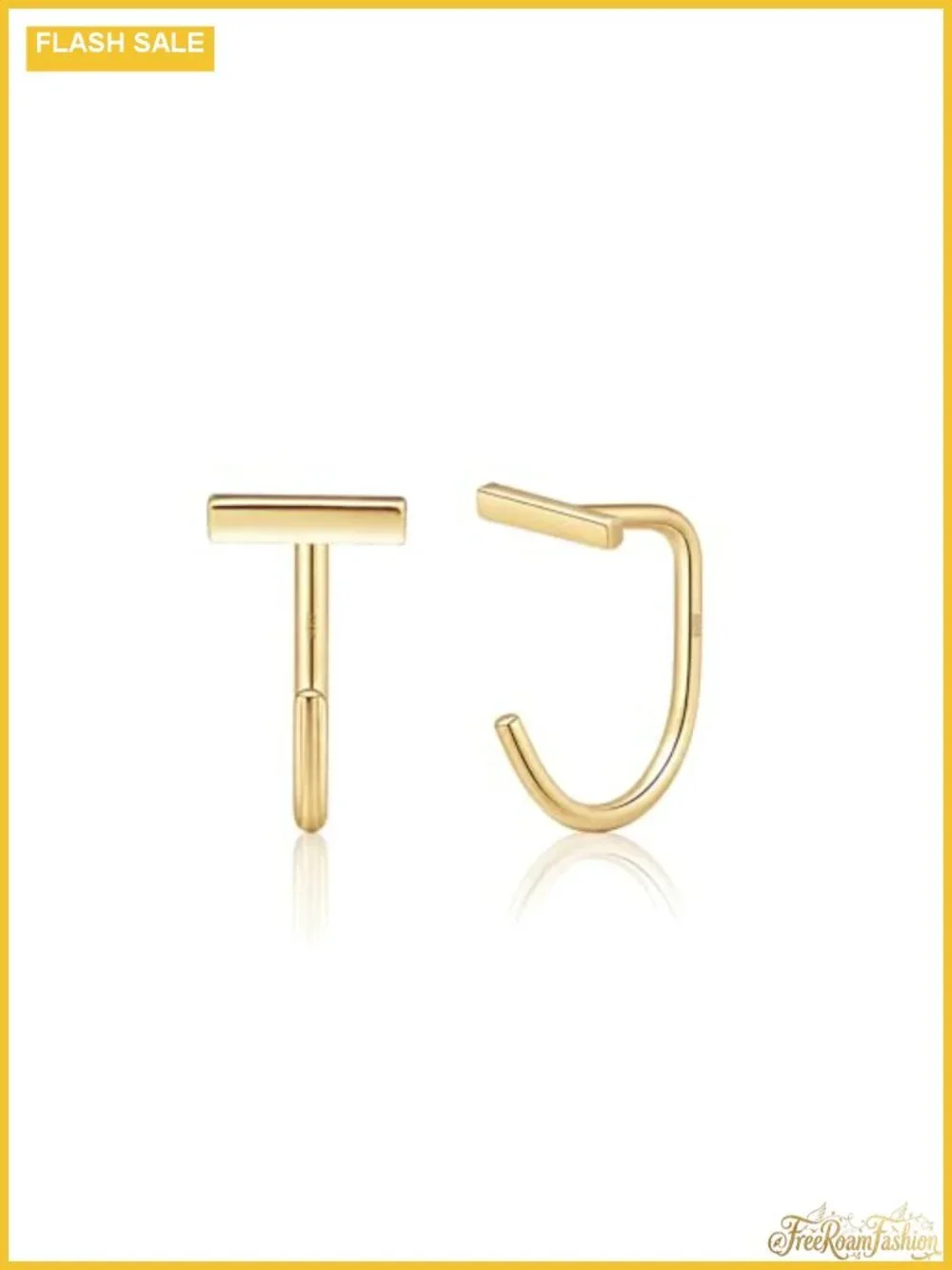 925 Sterling Silver 14K Gold Plated Huggie Half Hoop Earrings for Women